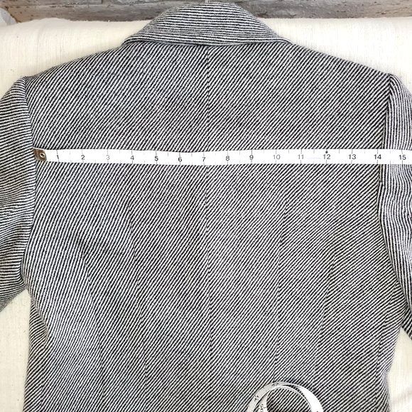 VTG Philippe Adec Wool Striped Cropped Blazer Work Casual Preppy Jacket Sz 4 - Picture 10 of 12